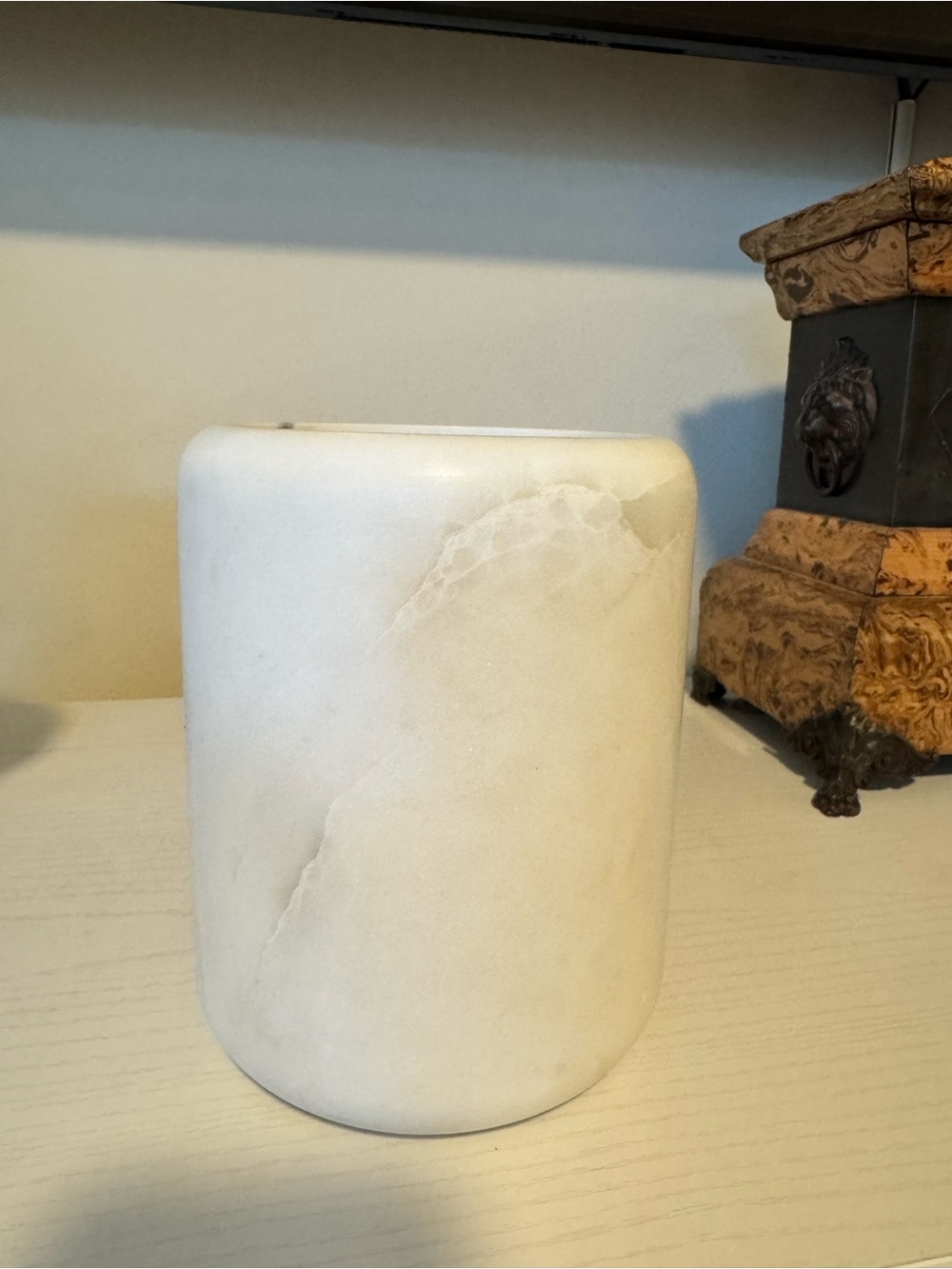 Marble Wine Bottle Chiller Home Decor Cylinder Decorative Accent - New